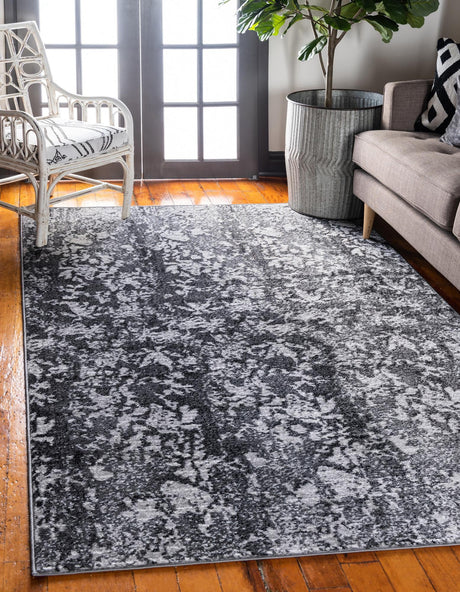 Dark Gray 4' 1 x 6' 1 Metro Rectangle Area Rug 100% Polypropylene Abstract Modern Easy Clean Carpet for Living Room, Dining, Bedrooms for Sale at Rug Engine
