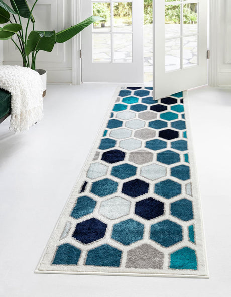 Cream 2' x 13' 1 Metro Runner Area Rug 100% Polypropylene Abstract Modern Easy Clean Carpet for Living Room, Dining, Bedrooms for Sale at Rug Engine