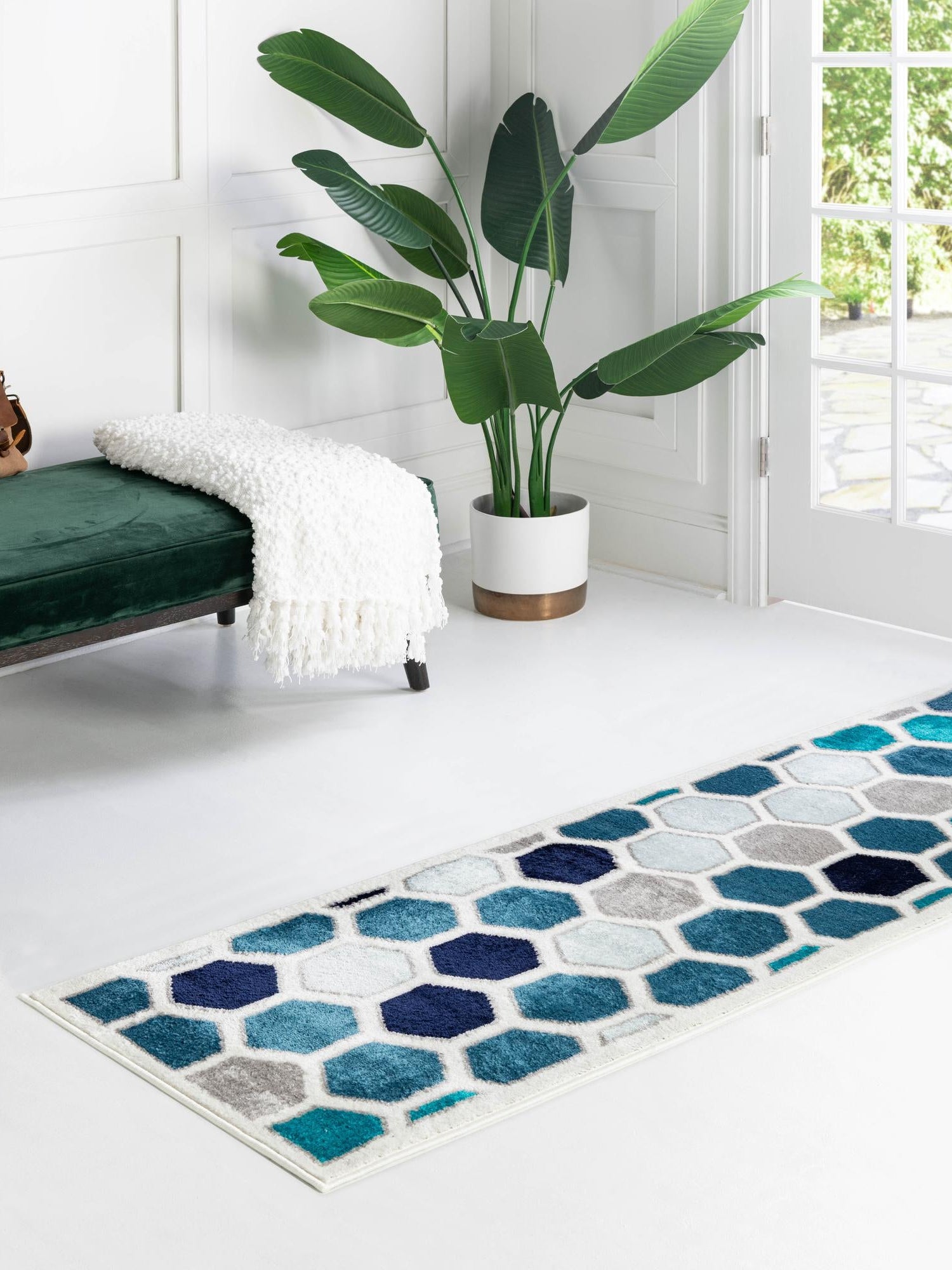 Cream 2' x 13' 1 Metro Runner Area Rug 100% Polypropylene Abstract Modern Easy Clean Carpet for Living Room, Dining, Bedrooms for Sale at Rug Engine