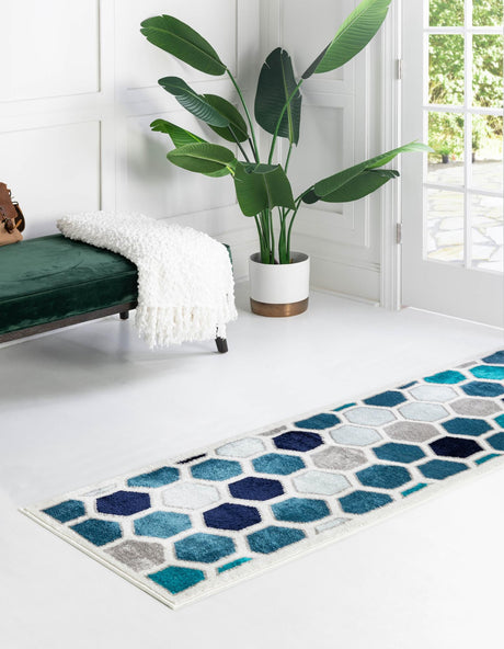 Cream 2' x 13' 1 Metro Runner Area Rug 100% Polypropylene Abstract Modern Easy Clean Carpet for Living Room, Dining, Bedrooms for Sale at Rug Engine
