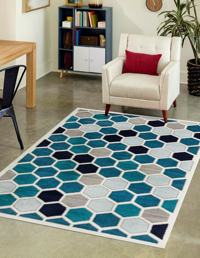 Cream 8' x 10' Metro Rectangle Area Rug 100% Polypropylene Abstract Modern Easy Clean Carpet for Living Room, Dining, Bedrooms for Sale at Rug Engine