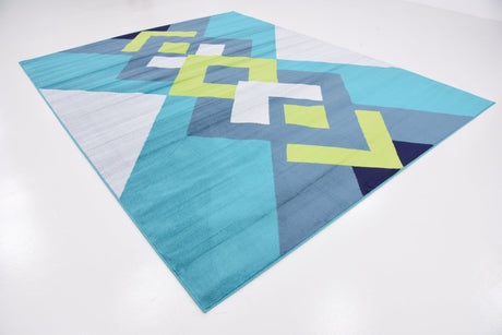 Turquoise 8' x 10' Metro Rectangle Area Rug 100% Polypropylene Abstract Modern Easy Clean Carpet for Living Room, Dining, Bedrooms for Sale at Rug Engine