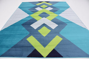Turquoise 8' x 10' Metro Rectangle Area Rug 100% Polypropylene Abstract Modern Easy Clean Carpet for Living Room, Dining, Bedrooms for Sale at Rug Engine