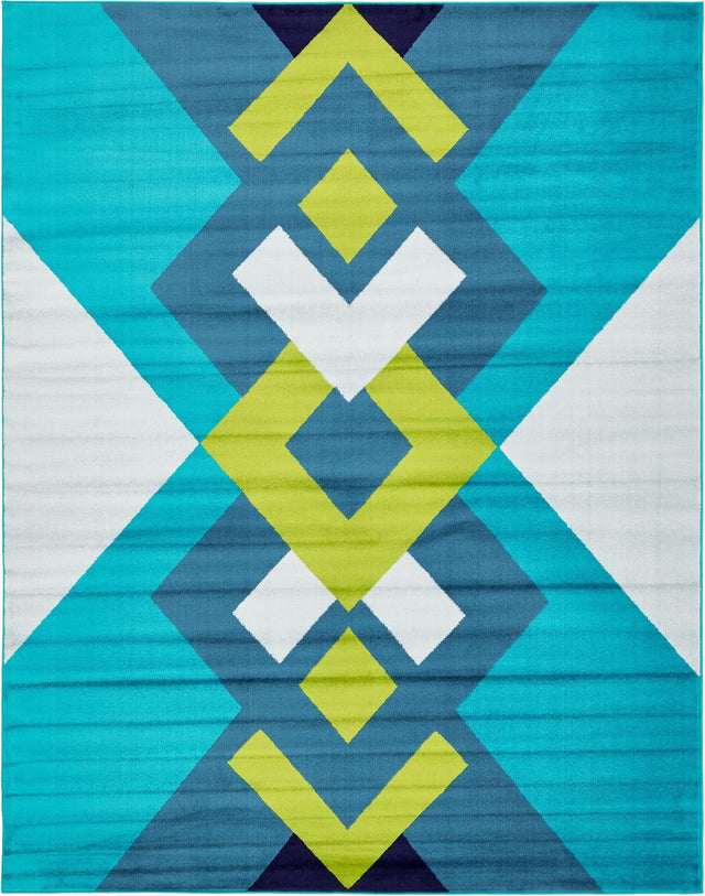 Turquoise 8' x 10' Metro Rectangle Area Rug 100% Polypropylene Abstract Modern Easy Clean Carpet for Living Room, Dining, Bedrooms for Sale at Rug Engine