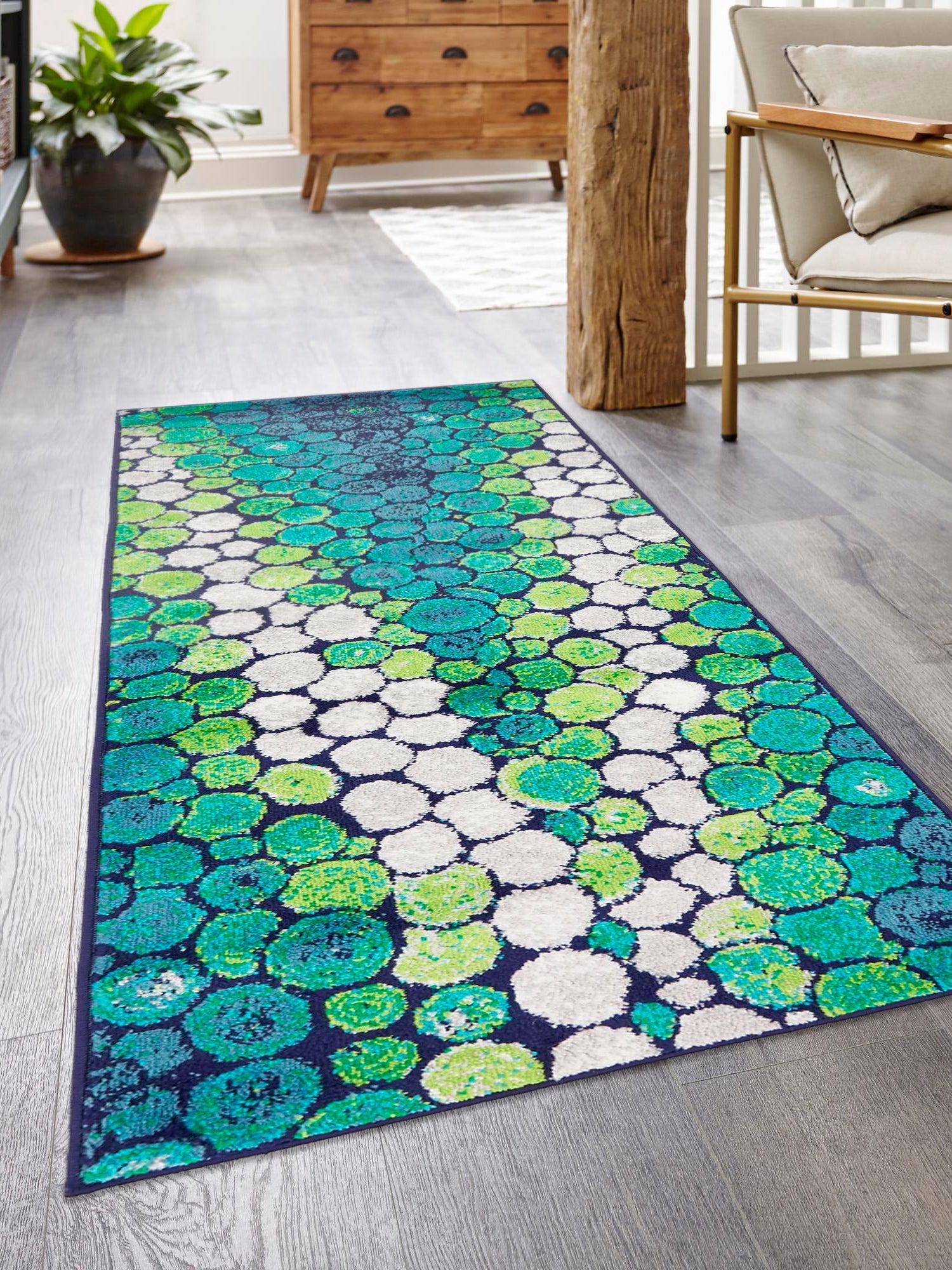 Light Green 2' x 6' 9 Metro Runner Area Rug 100% Polypropylene Abstract Modern Easy Clean Carpet for Living Room, Dining, Bedrooms for Sale at Rug Engine