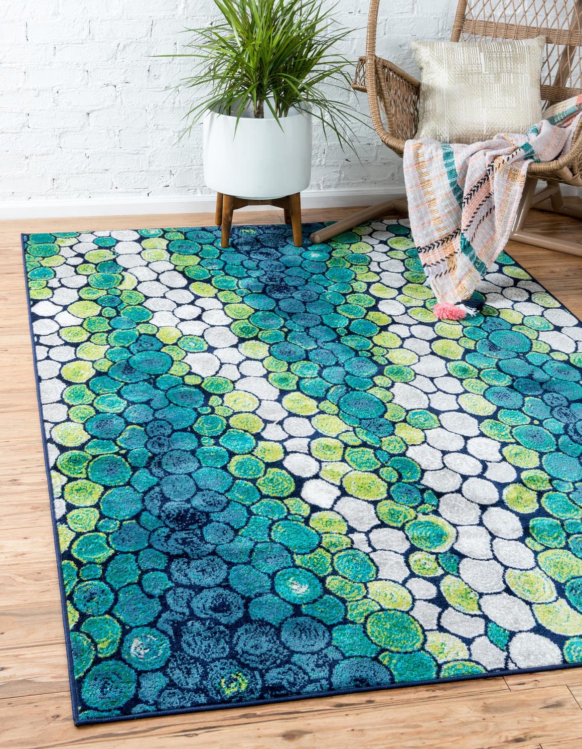 Light Green 5' 1 x 8' Metro Rectangle Area Rug 100% Polypropylene Abstract Modern Easy Clean Carpet for Living Room, Dining, Bedrooms for Sale at Rug Engine