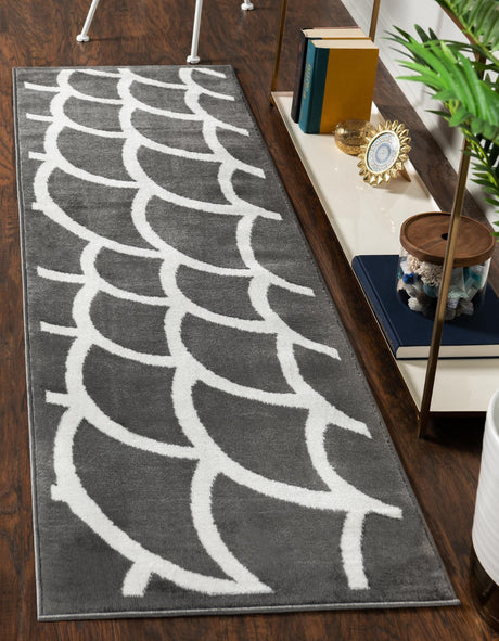 Gray 2' x 13' Metro Runner Area Rug 100% Polypropylene Abstract Modern Easy Clean Carpet for Living Room, Dining, Bedrooms for Sale at Rug Engine