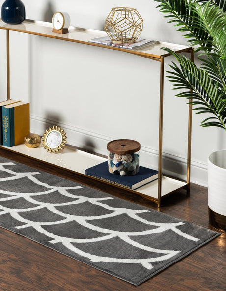 Gray 2' x 13' Metro Runner Area Rug 100% Polypropylene Abstract Modern Easy Clean Carpet for Living Room, Dining, Bedrooms for Sale at Rug Engine