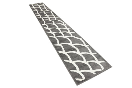 Gray 2' x 13' Metro Runner Area Rug 100% Polypropylene Abstract Modern Easy Clean Carpet for Living Room, Dining, Bedrooms for Sale at Rug Engine