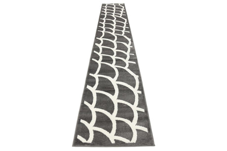 Gray 2' x 13' Metro Runner Area Rug 100% Polypropylene Abstract Modern Easy Clean Carpet for Living Room, Dining, Bedrooms for Sale at Rug Engine