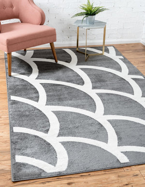 Gray 8' x 10' Metro Rectangle Area Rug 100% Polypropylene Abstract Modern Easy Clean Carpet for Living Room, Dining, Bedrooms for Sale at Rug Engine