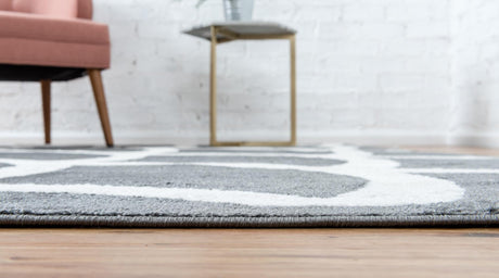 Gray 8' x 10' Metro Rectangle Area Rug 100% Polypropylene Abstract Modern Easy Clean Carpet for Living Room, Dining, Bedrooms for Sale at Rug Engine