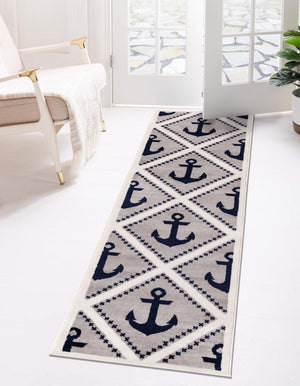 Gray 2' 7 x 12' Metro Runner Area Rug 100% Polypropylene Abstract Modern Easy Clean Carpet for Living Room, Dining, Bedrooms for Sale at Rug Engine