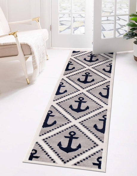Gray 2' 7 x 12' 6 Metro Runner Area Rug 100% Polypropylene Abstract Modern Easy Clean Carpet for Living Room, Dining, Bedrooms for Sale at Rug Engine