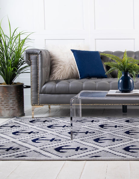 Gray 6' 1 x 9' 4 Metro Rectangle Area Rug 100% Polypropylene Abstract Modern Easy Clean Carpet for Living Room, Dining, Bedrooms for Sale at Rug Engine