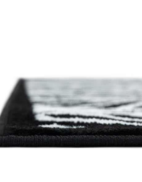 Black 2' x 13' Metro Runner Area Rug 100% Polypropylene Abstract Modern Easy Clean Carpet for Living Room, Dining, Bedrooms for Sale at Rug Engine
