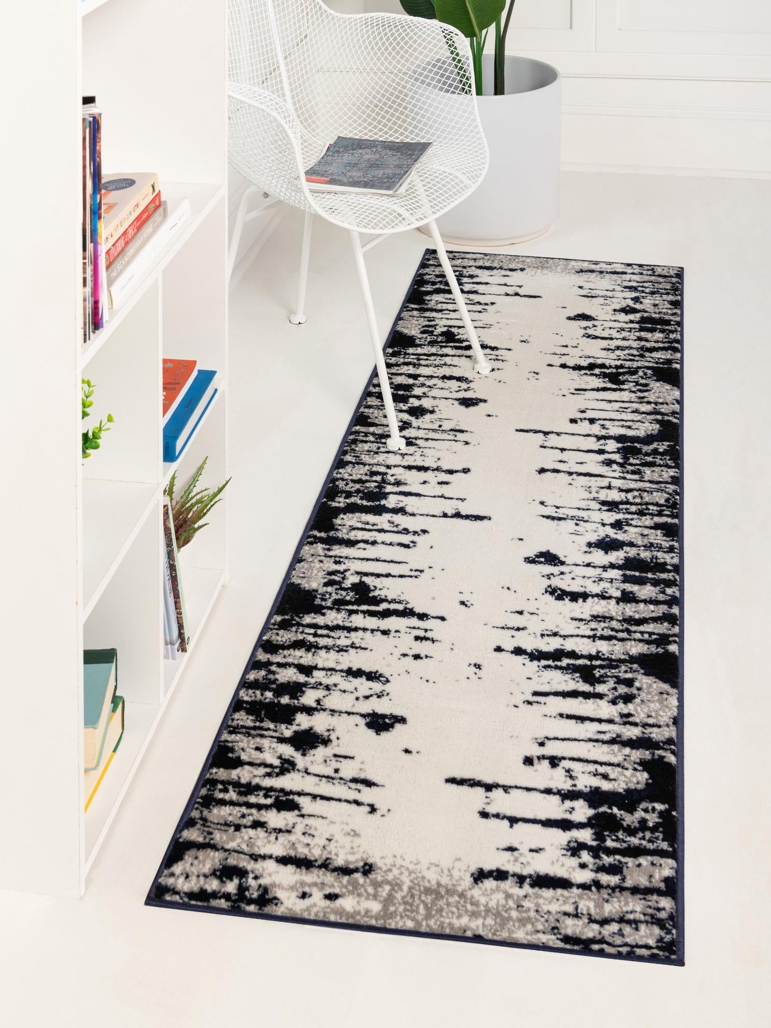 Ivory 2' x 13' 1 Metro Runner Area Rug 100% Polypropylene Abstract Modern Easy Clean Carpet for Living Room, Dining, Bedrooms for Sale at Rug Engine