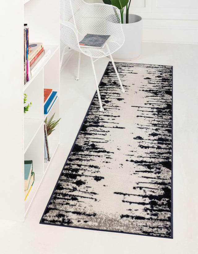 Ivory 2' x 13' 1 Metro Runner Area Rug 100% Polypropylene Abstract Modern Easy Clean Carpet for Living Room, Dining, Bedrooms for Sale at Rug Engine