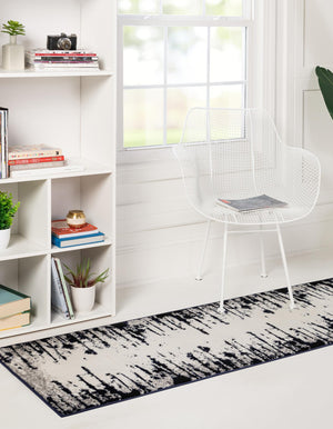 Ivory 2' x 13' 1 Metro Runner Area Rug 100% Polypropylene Abstract Modern Easy Clean Carpet for Living Room, Dining, Bedrooms for Sale at Rug Engine