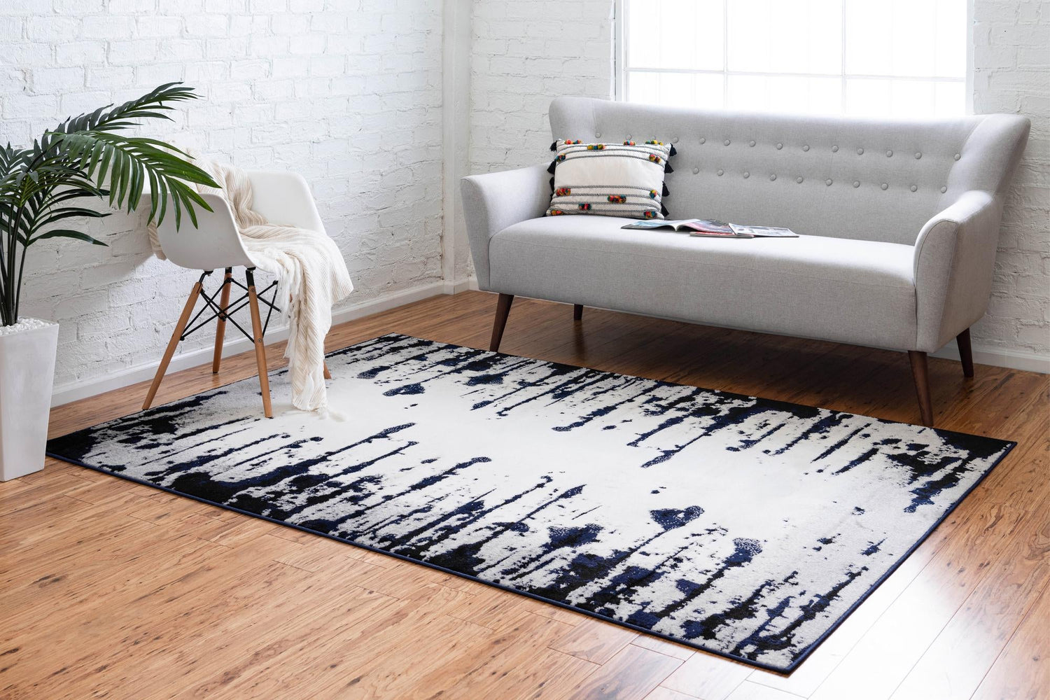 Ivory 4' 1 x 6' 1 Metro Rectangle Area Rug 100% Polypropylene Abstract Modern Easy Clean Carpet for Living Room, Dining, Bedrooms for Sale at Rug Engine