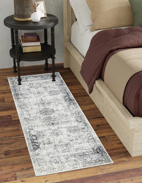 Gray 2' x 5' 1 Sofia Runner Area Rug Durable Easy Clean Stain Resistant Unique Carpet for Affordable Interior Home Design for Sale at Rug Engine