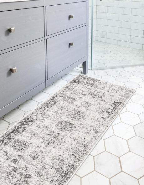 Gray 2' x 5' 1 Sofia Runner Area Rug Durable Easy Clean Stain Resistant Unique Carpet for Affordable Interior Home Design for Sale at Rug Engine
