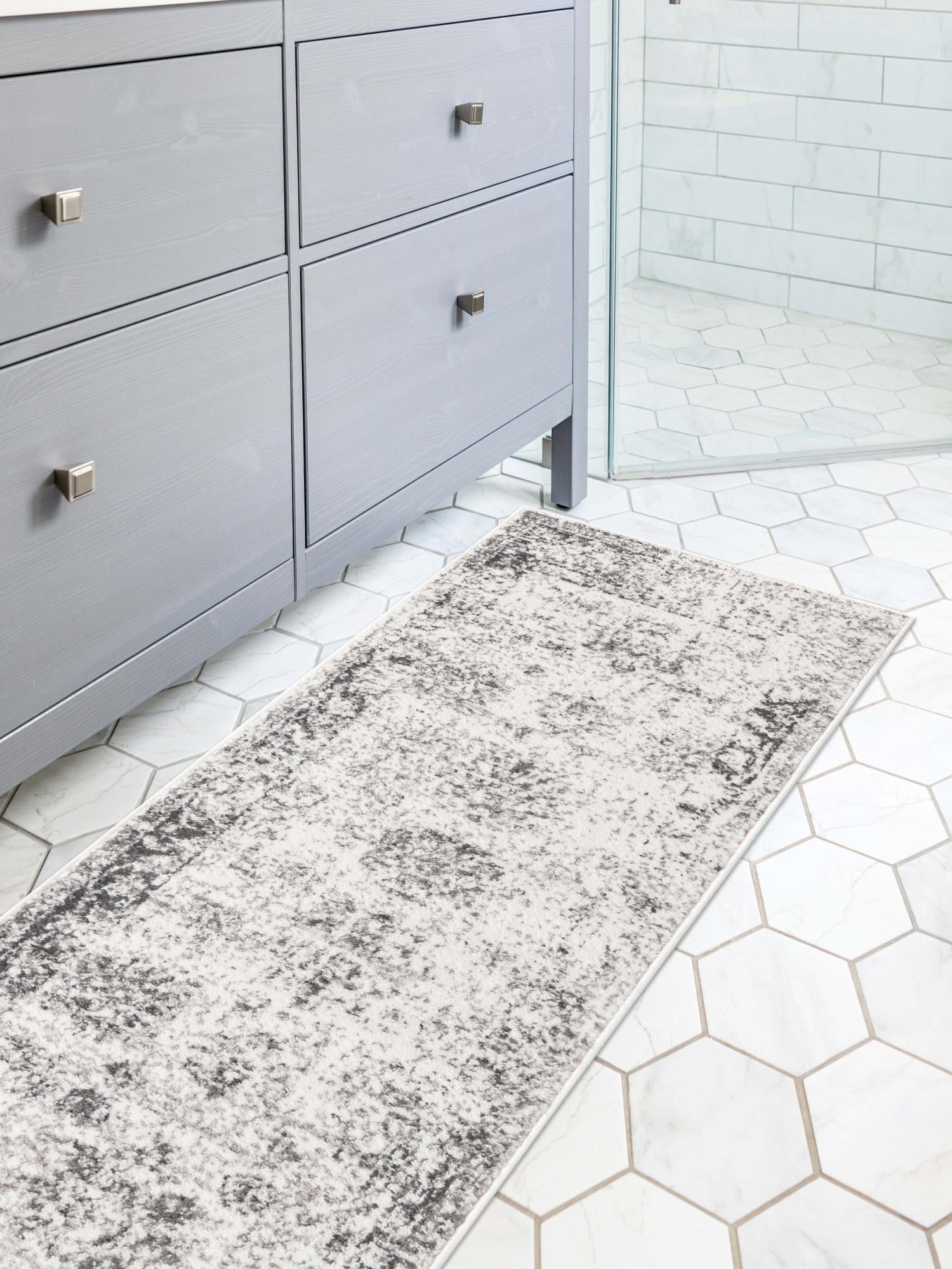 Gray 2' x 4' 1 Sofia Runner Area Rug Durable Easy Clean Stain Resistant Unique Carpet for Affordable Interior Home Design for Sale at Rug Engine