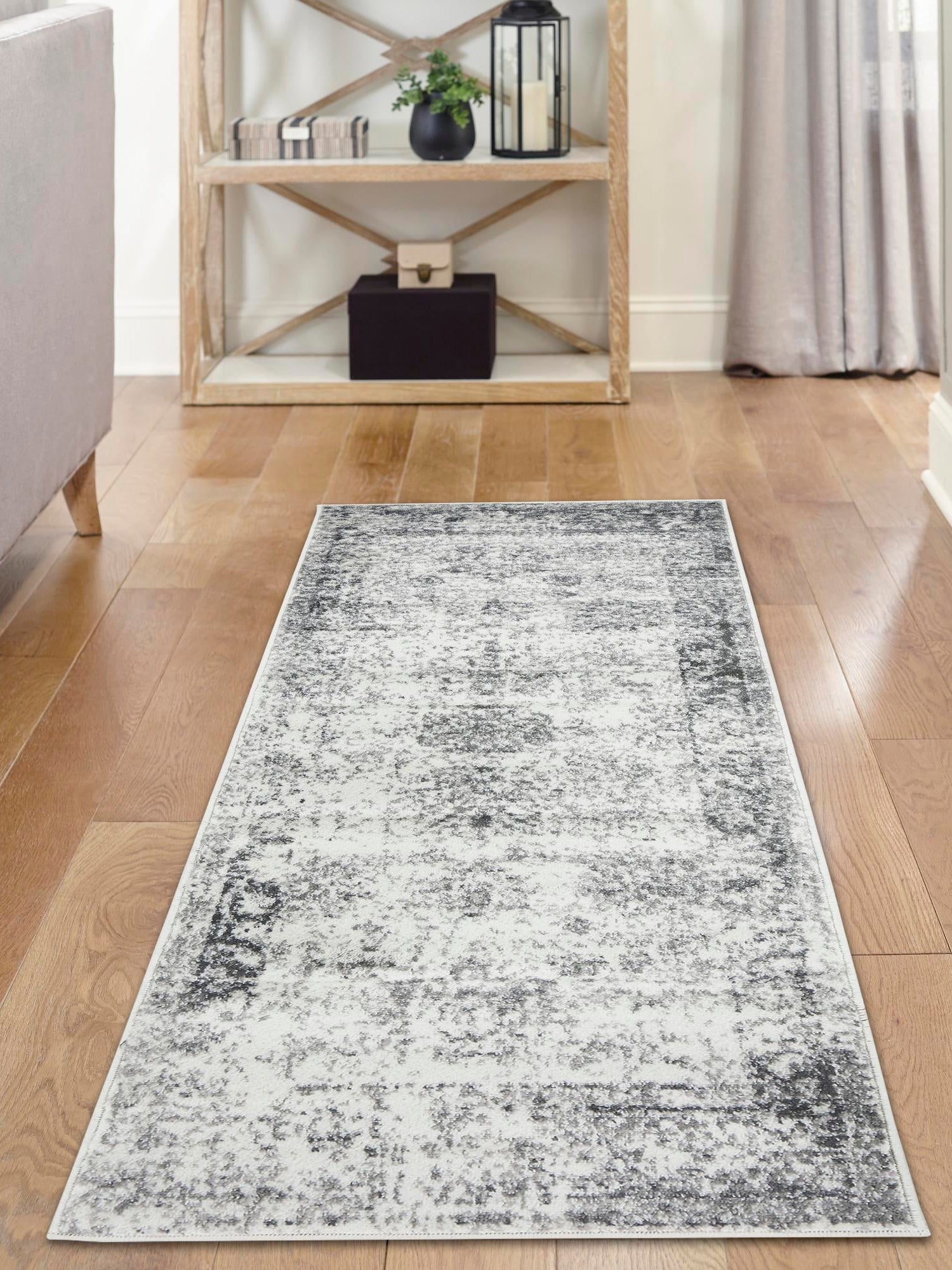 Gray 2' x 4' 1 Sofia Runner Area Rug Durable Easy Clean Stain Resistant Unique Carpet for Affordable Interior Home Design for Sale at Rug Engine