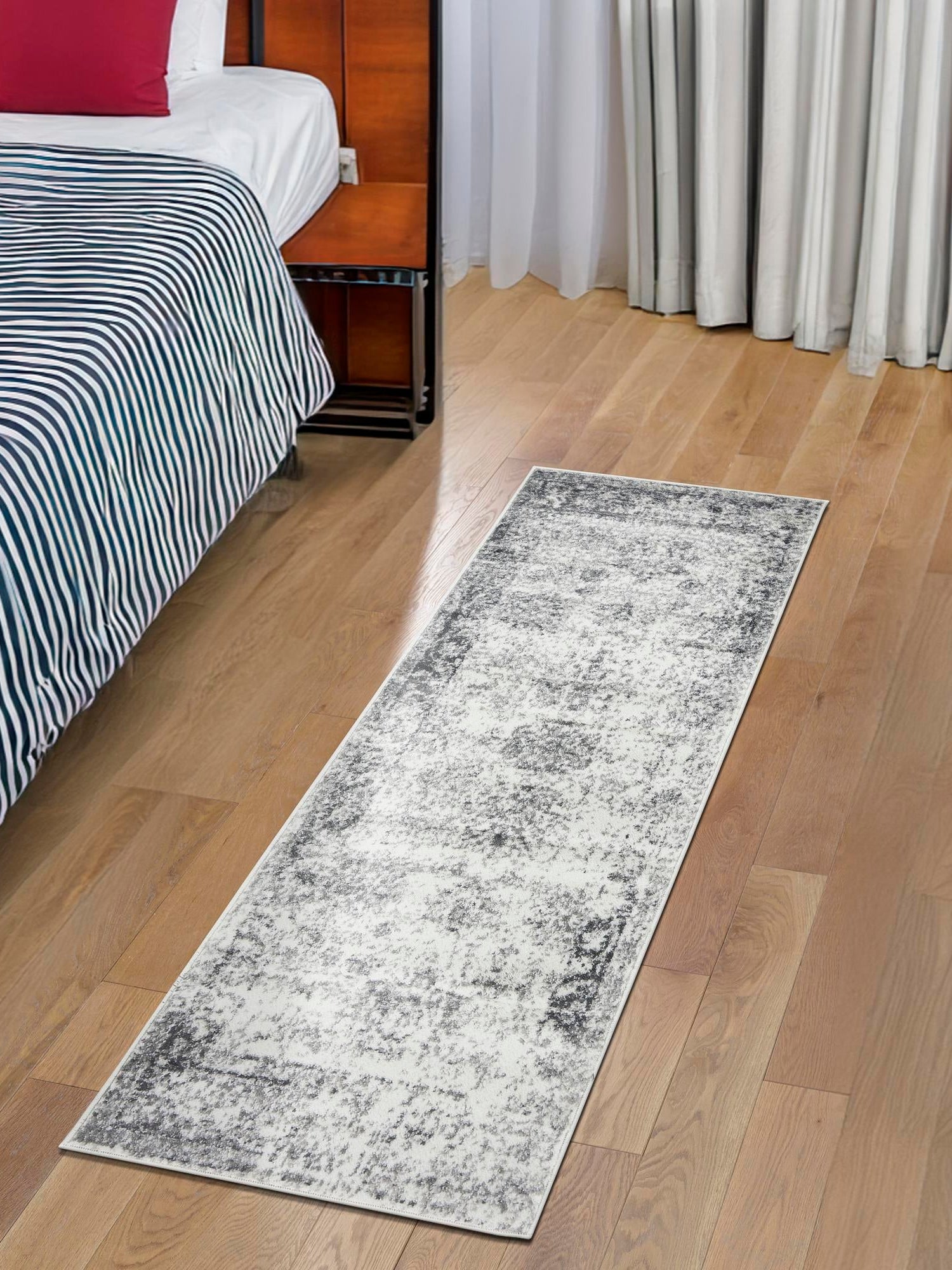Gray 2' x 6' 1 Sofia Runner Area Rug Durable Easy Clean Stain Resistant Unique Carpet for Affordable Interior Home Design for Sale at Rug Engine