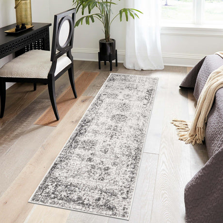Gray 2' x 5' 1 Sofia Runner Area Rug Durable Easy Clean Stain Resistant Unique Carpet for Affordable Interior Home Design for Sale at Rug Engine