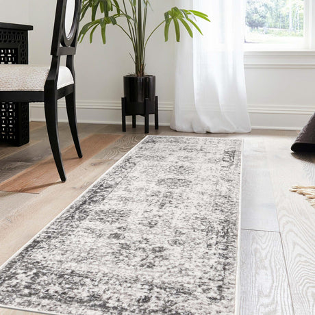 Gray 2' x 5' 1 Sofia Runner Area Rug Durable Easy Clean Stain Resistant Unique Carpet for Affordable Interior Home Design for Sale at Rug Engine