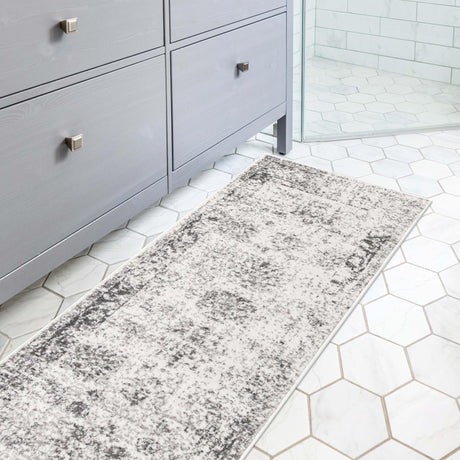 Gray 2' x 5' 1 Sofia Runner Area Rug Durable Easy Clean Stain Resistant Unique Carpet for Affordable Interior Home Design for Sale at Rug Engine