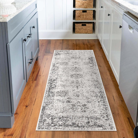 Gray 2' x 5' 1 Sofia Runner Area Rug Durable Easy Clean Stain Resistant Unique Carpet for Affordable Interior Home Design for Sale at Rug Engine