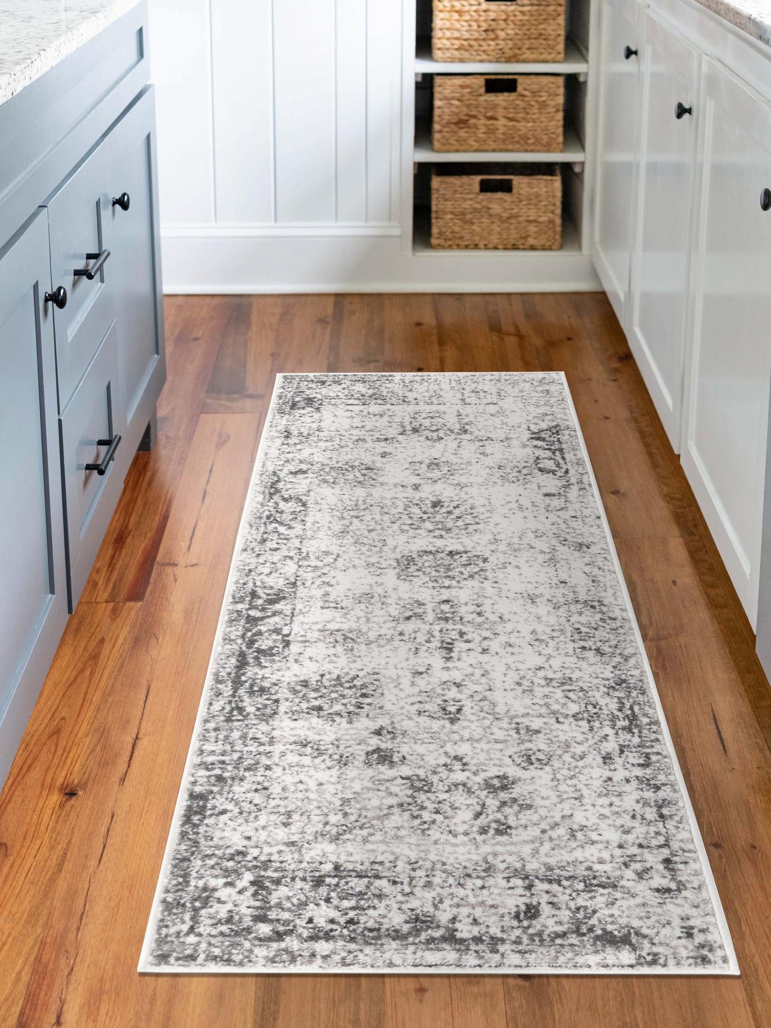 Gray 2' 7 x 12' Sofia Runner Area Rug Durable Easy Clean Stain Resistant Unique Carpet for Affordable Interior Home Design for Sale at Rug Engine