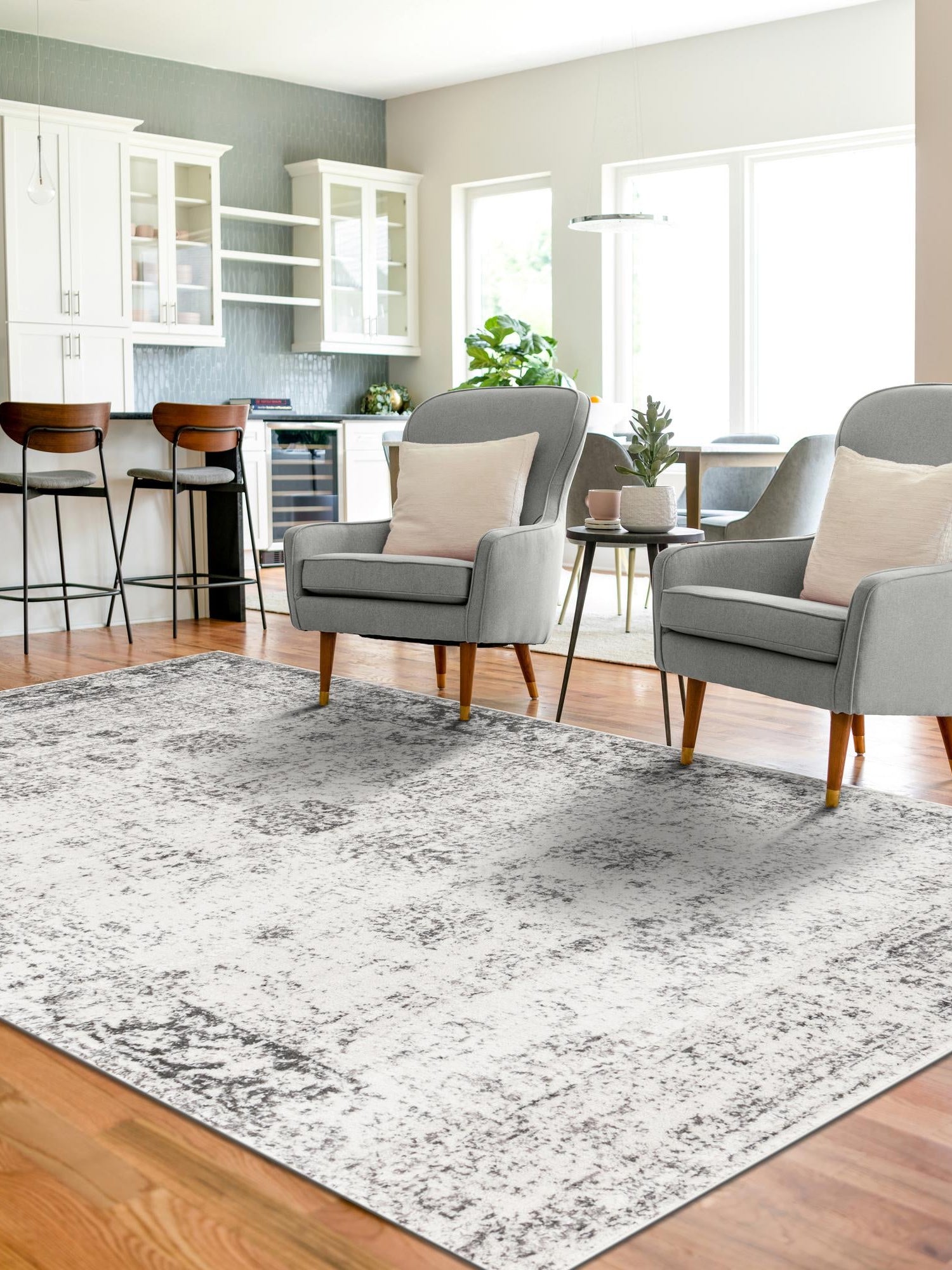 Gray 10' x 13' 1 Sofia Rectangle Area Rug Durable Easy Clean Stain Resistant Unique Carpet for Affordable Interior Home Design for Sale at Rug Engine