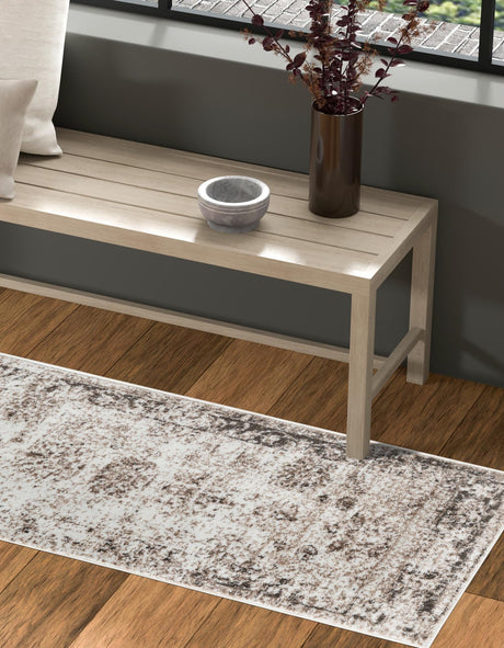 Beige 2' 7 x 12' Sofia Runner Area Rug Durable Easy Clean Stain Resistant Unique Carpet for Affordable Interior Home Design for Sale at Rug Engine