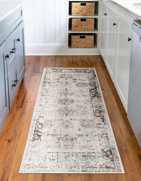 Beige 2' x 13' 1 Sofia Runner Area Rug Durable Easy Clean Stain Resistant Unique Carpet for Affordable Interior Home Design for Sale at Rug Engine