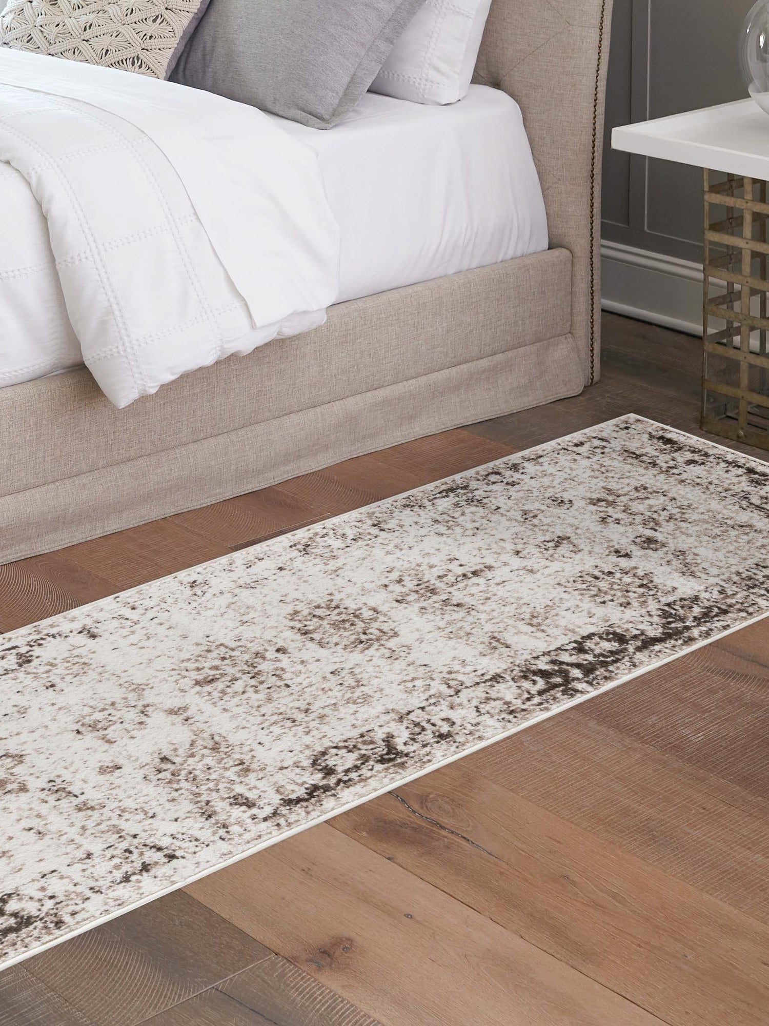 Beige 3' 3 x 16' 5 Sofia Runner Area Rug Durable Easy Clean Stain Resistant Unique Carpet for Affordable Interior Home Design for Sale at Rug Engine