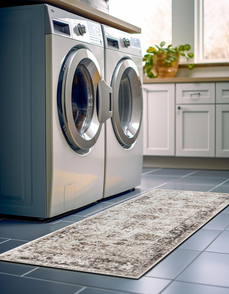Beige 3' 3 x 16' 5 Sofia Runner Area Rug Durable Easy Clean Stain Resistant Unique Carpet for Affordable Interior Home Design for Sale at Rug Engine