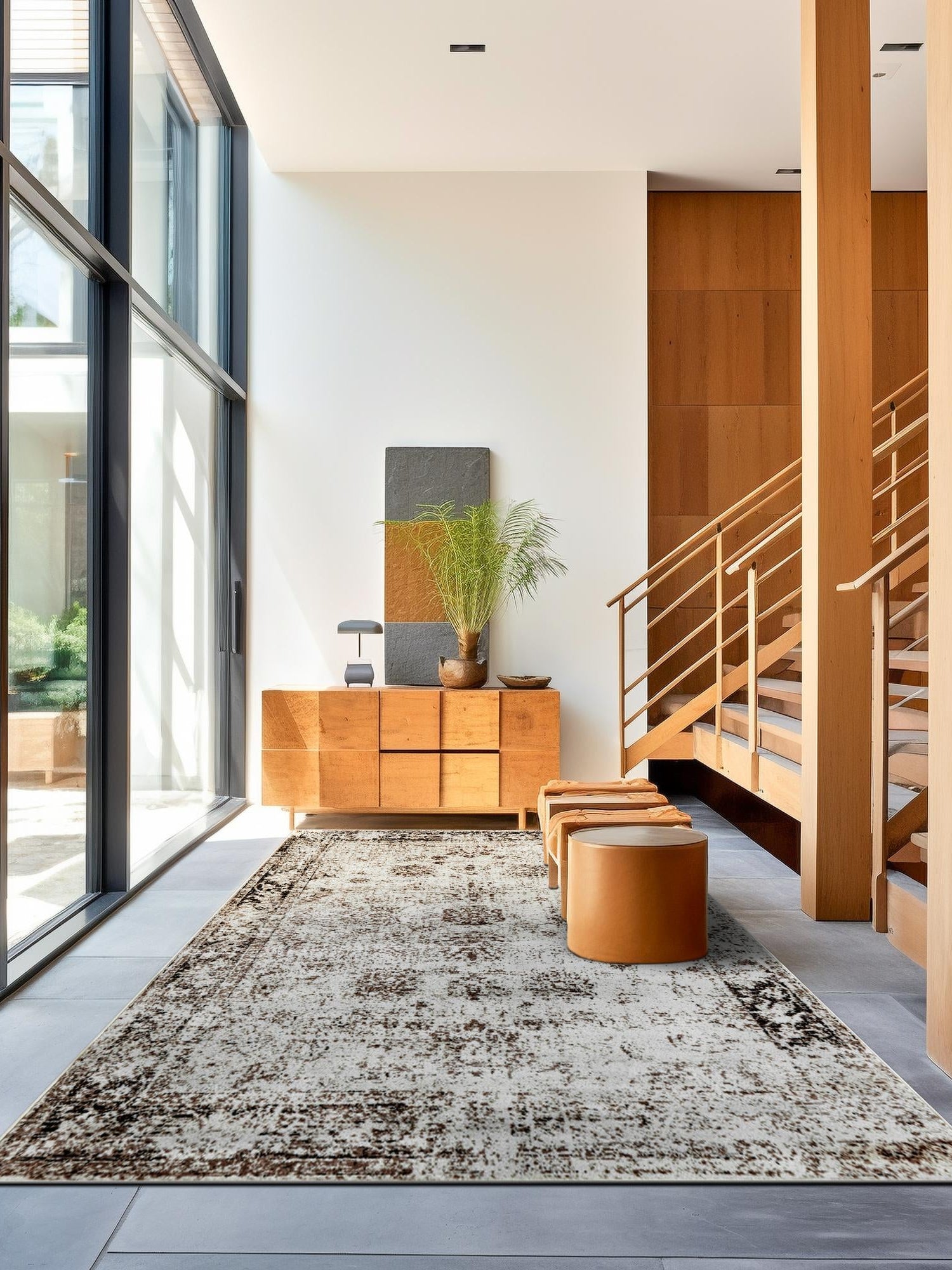 Beige 4' 1 x 6' 1 Sofia Rectangle Area Rug Durable Easy Clean Stain Resistant Unique Carpet for Affordable Interior Home Design for Sale at Rug Engine