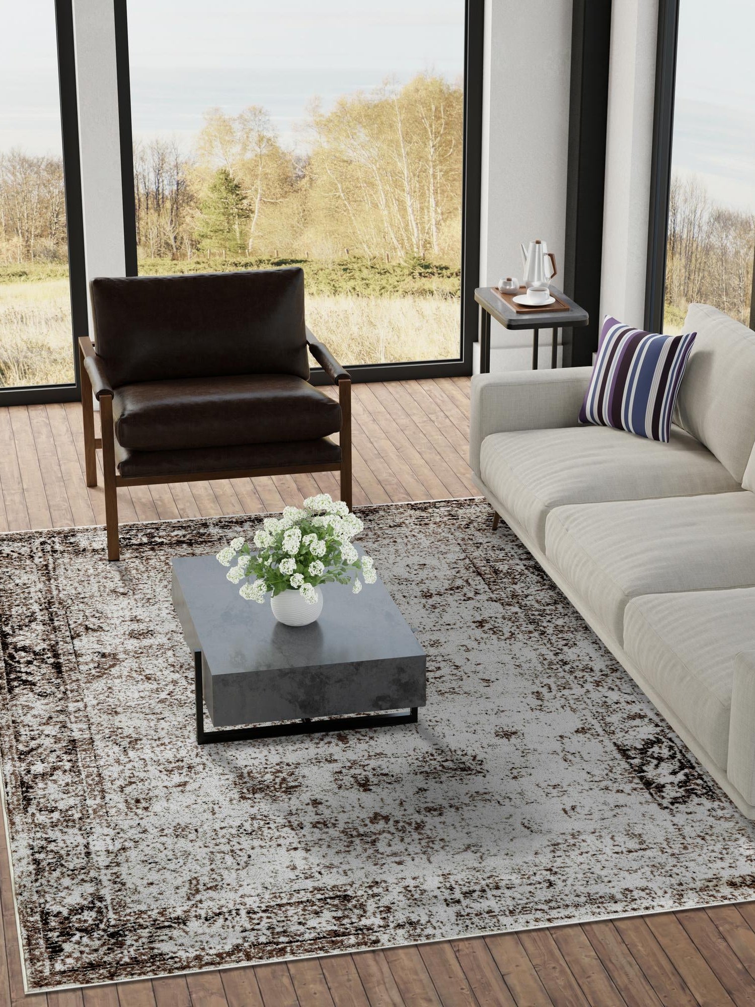 Beige 7' 10 x 11' Sofia Rectangle Area Rug Durable Easy Clean Stain Resistant Unique Carpet for Affordable Interior Home Design for Sale at Rug Engine