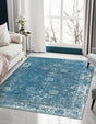Blue 9' x 12' Sofia Rectangle Area Rug Durable Easy Clean Stain Resistant Unique Carpet for Affordable Interior Home Design for Sale at Rug Engine