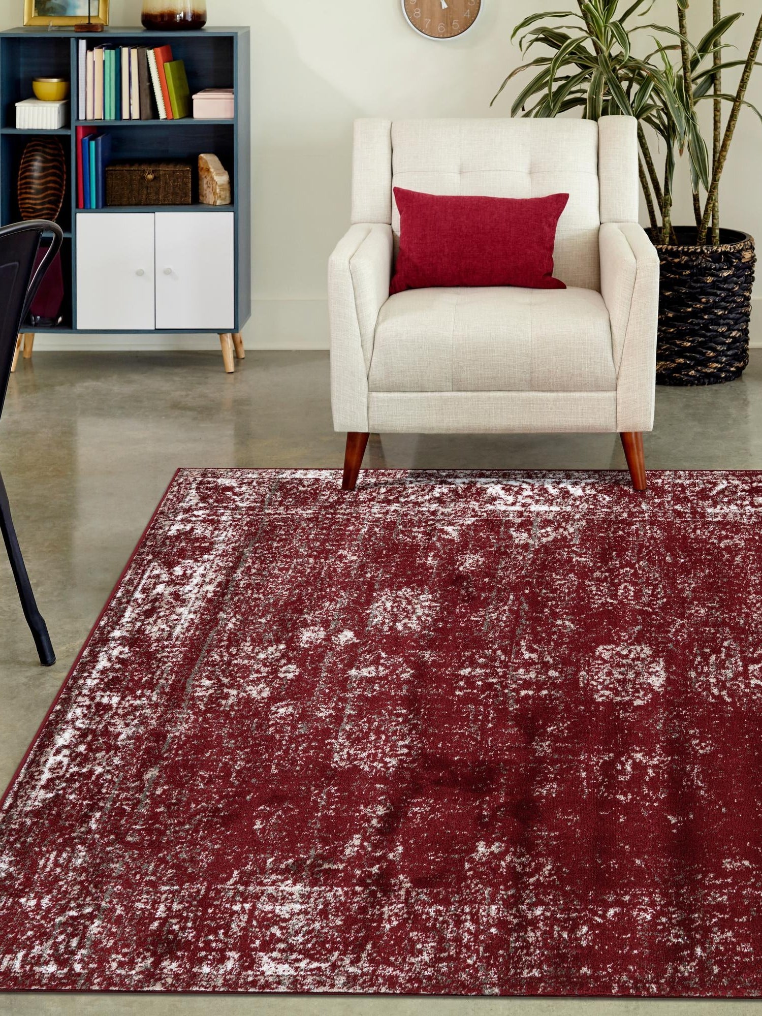 Burgundy 7' 1 x 10' Sofia Rectangle Area Rug Durable Easy Clean Stain Resistant Unique Carpet for Affordable Interior Home Design for Sale at Rug Engine