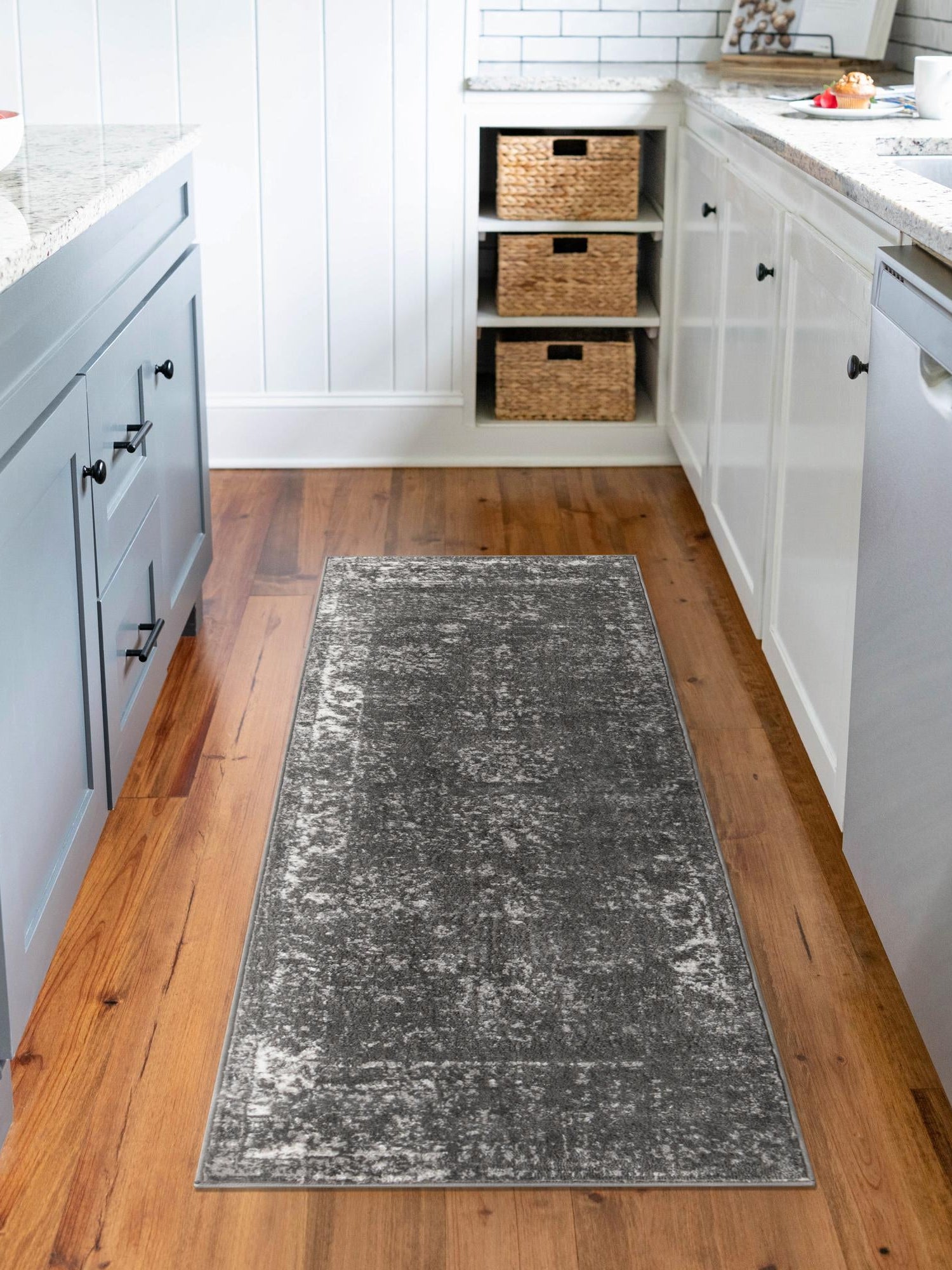 Dark Gray 2' 7 x 12' Sofia Runner Area Rug Durable Easy Clean Stain Resistant Unique Carpet for Affordable Interior Home Design for Sale at Rug Engine