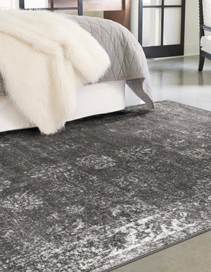 Dark Gray 6' 1 x 9' Sofia Rectangle Area Rug Durable Easy Clean Stain Resistant Unique Carpet for Affordable Interior Home Design for Sale at Rug Engine
