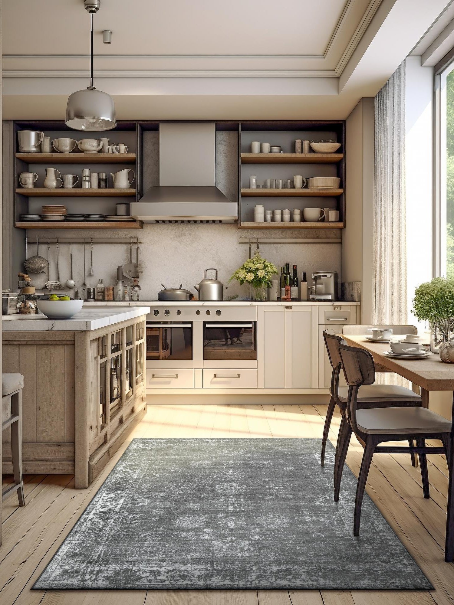 Dark Gray 5' 3 x 8' Sofia Rectangle Area Rug Discounted Clearance Final Sale