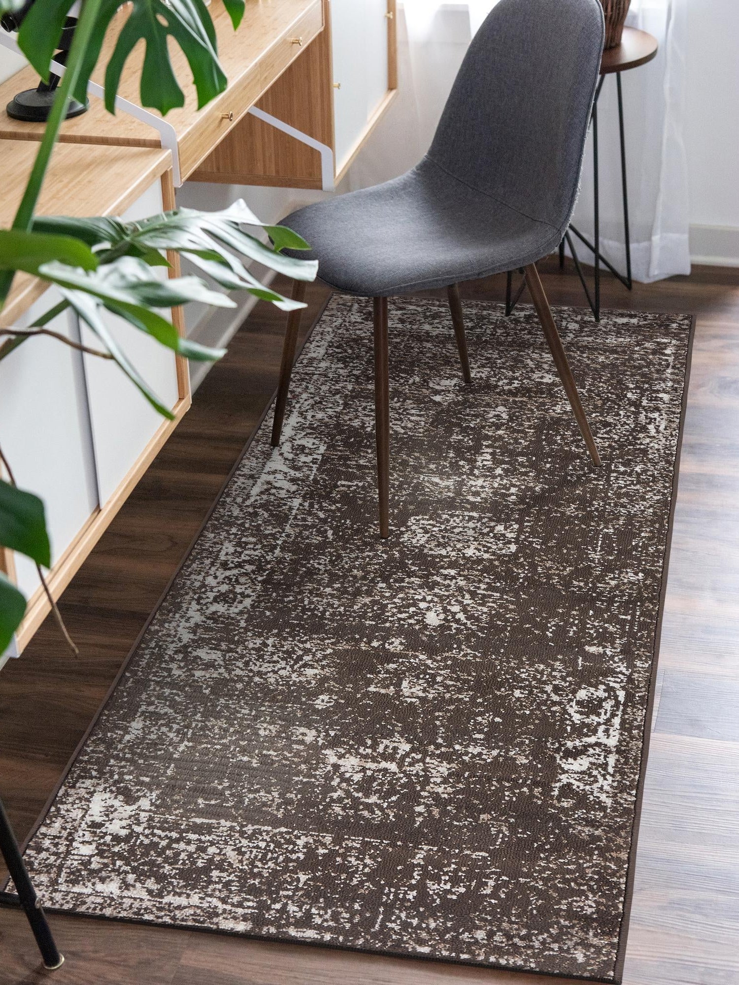 Brown 3' 3 x 16' 5 Sofia Runner Area Rug Durable Easy Clean Stain Resistant Unique Carpet for Affordable Interior Home Design for Sale at Rug Engine