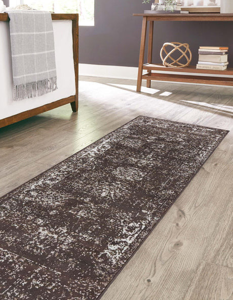 Brown 3' 3 x 19' 8 Sofia Runner Area Rug Durable Easy Clean Stain Resistant Unique Carpet for Affordable Interior Home Design for Sale at Rug Engine
