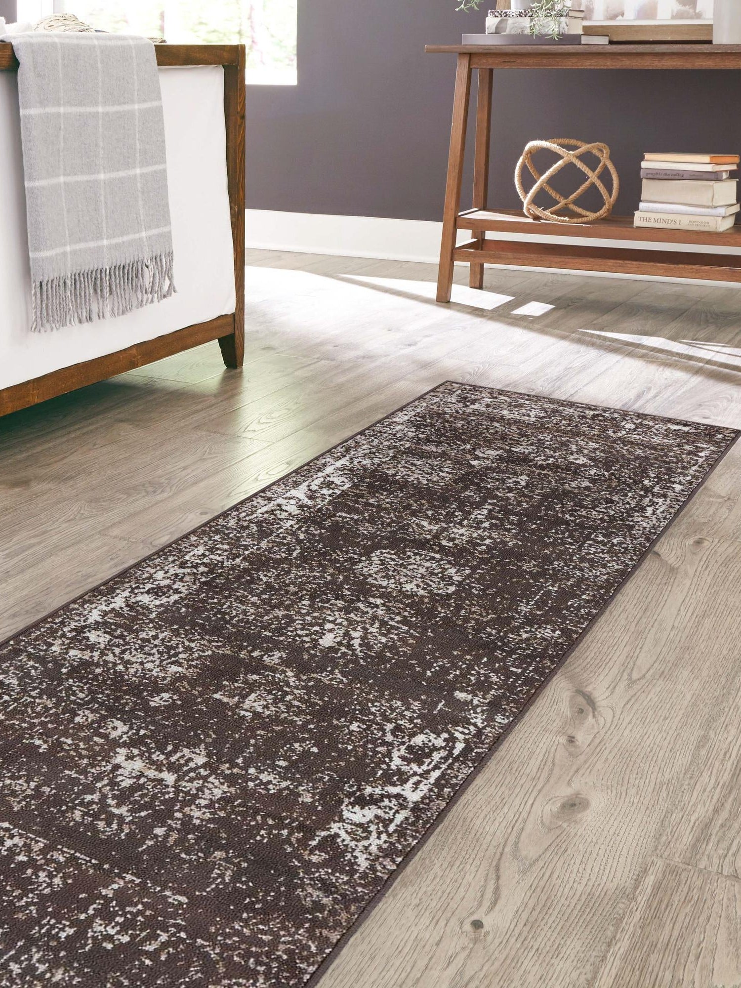 Brown 2' x 13' 1 Sofia Runner Area Rug Durable Easy Clean Stain Resistant Unique Carpet for Affordable Interior Home Design for Sale at Rug Engine
