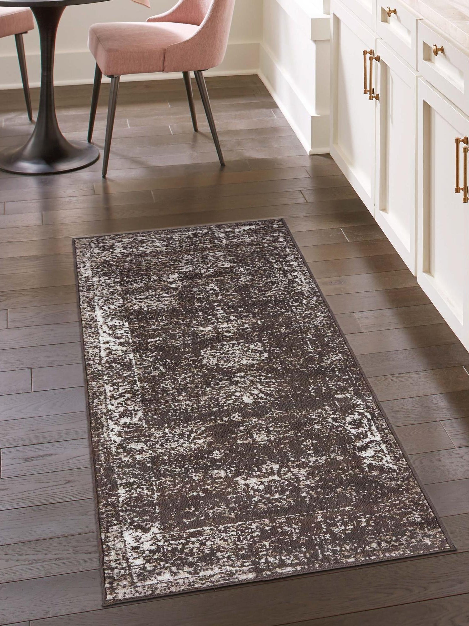 Brown 2' x 6' 7 Sofia Runner Area Rug Durable Easy Clean Stain Resistant Unique Carpet for Affordable Interior Home Design for Sale at Rug Engine